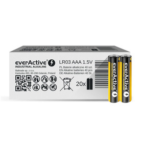 40 броя алкални батерии everActive AAA, R03