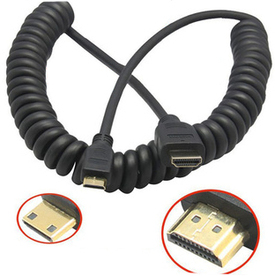 Спираловиден кабел HDMI - mini HDMI