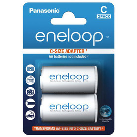 Адаптер Panasonic Eneloop от батерия AA към R14, size C - 2 броя