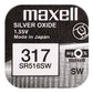 Сребърна батерия Maxell 317, SR516SW