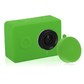 Силиконов калъф+капачка за спортна камера Xiaomi Yi - зелен